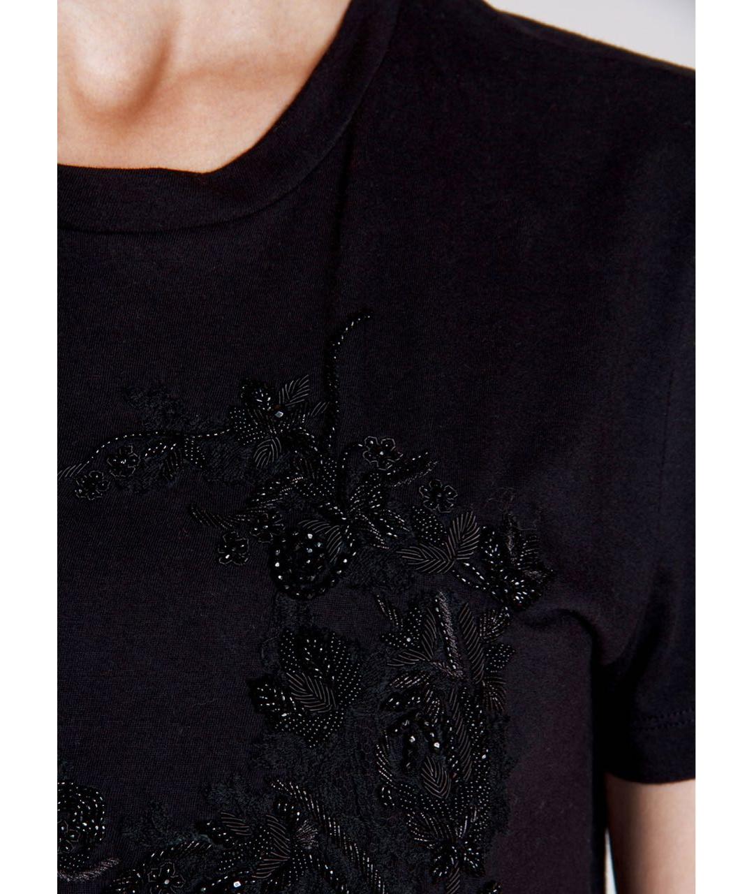 ALEXANDER MCQUEEN Черная хлопковая футболка, фото 4