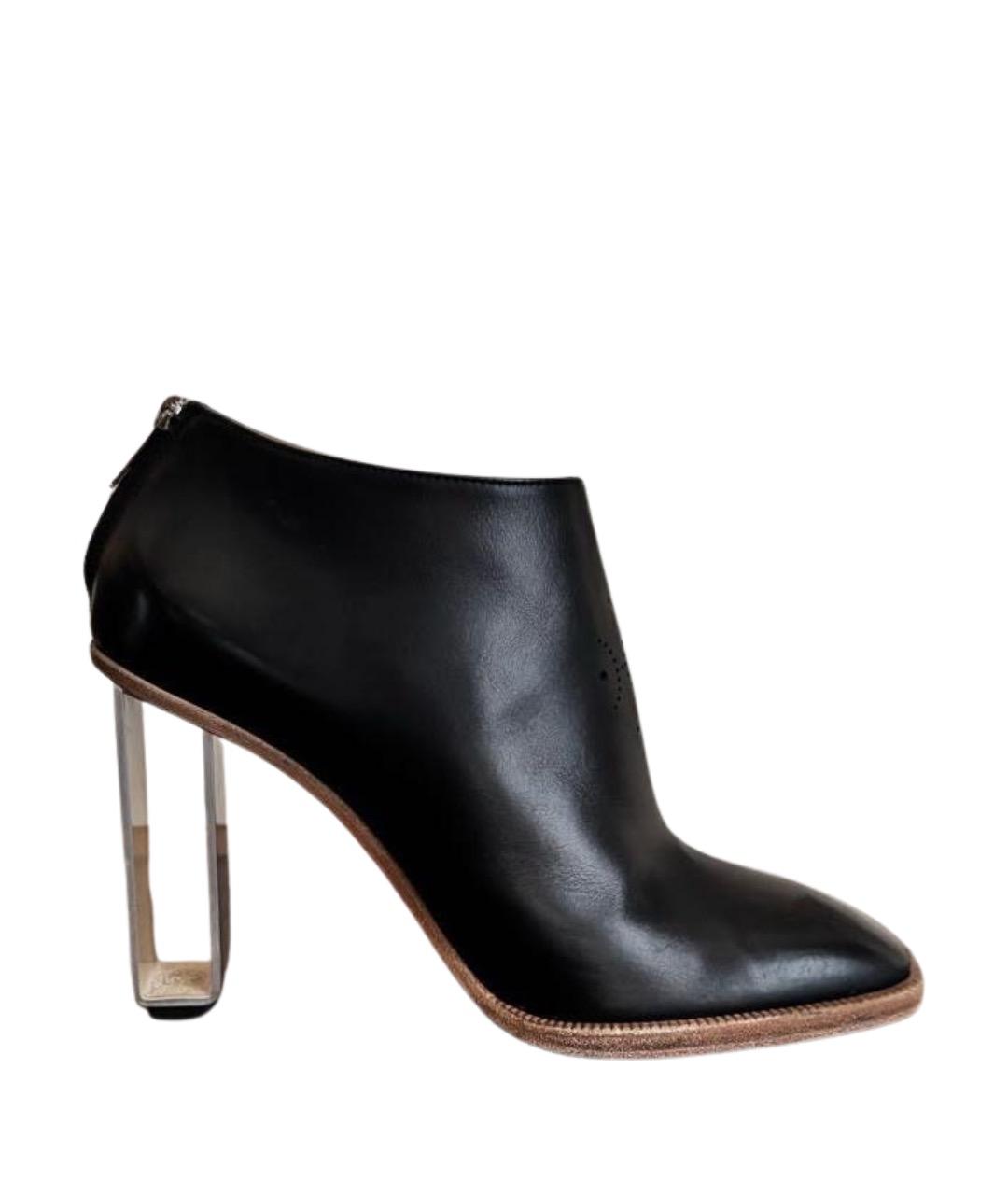 HERMES Черные кожаные ботильоны, фото 1