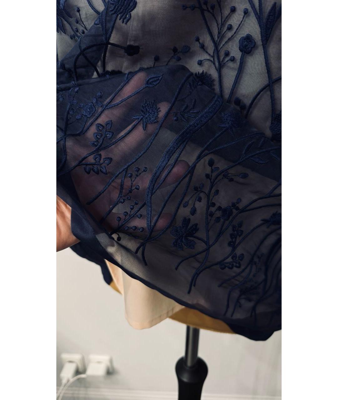 P.A.R.O.S.H. Темно-синяя шелковая блузы, фото 5