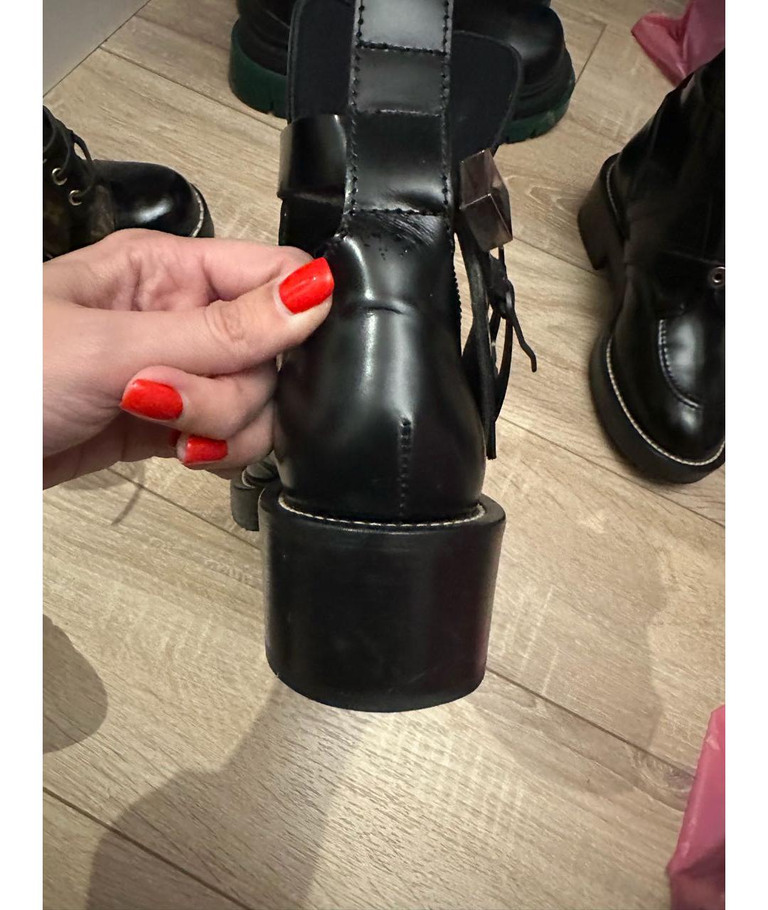 BALENCIAGA Черные кожаные ботинки, фото 4