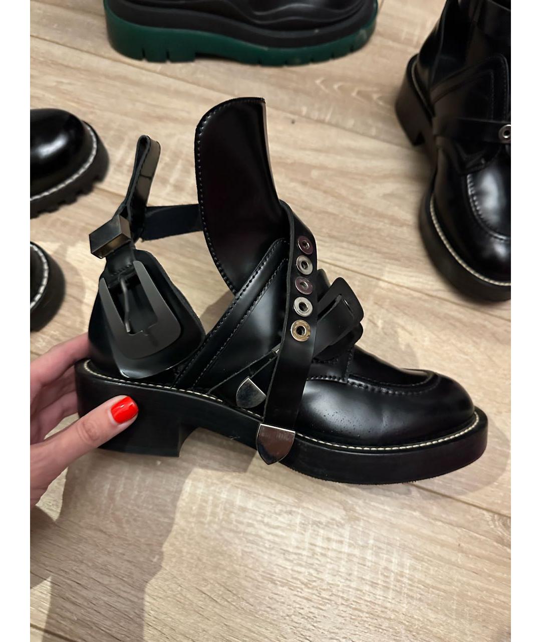 BALENCIAGA Черные кожаные ботинки, фото 8