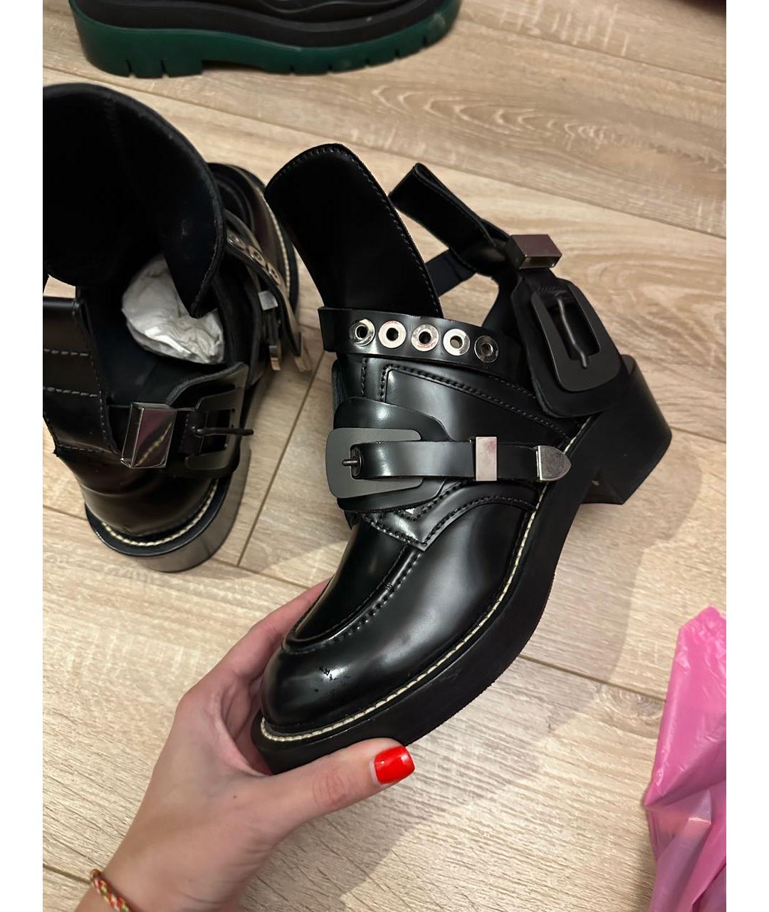 BALENCIAGA Черные кожаные ботинки, фото 2