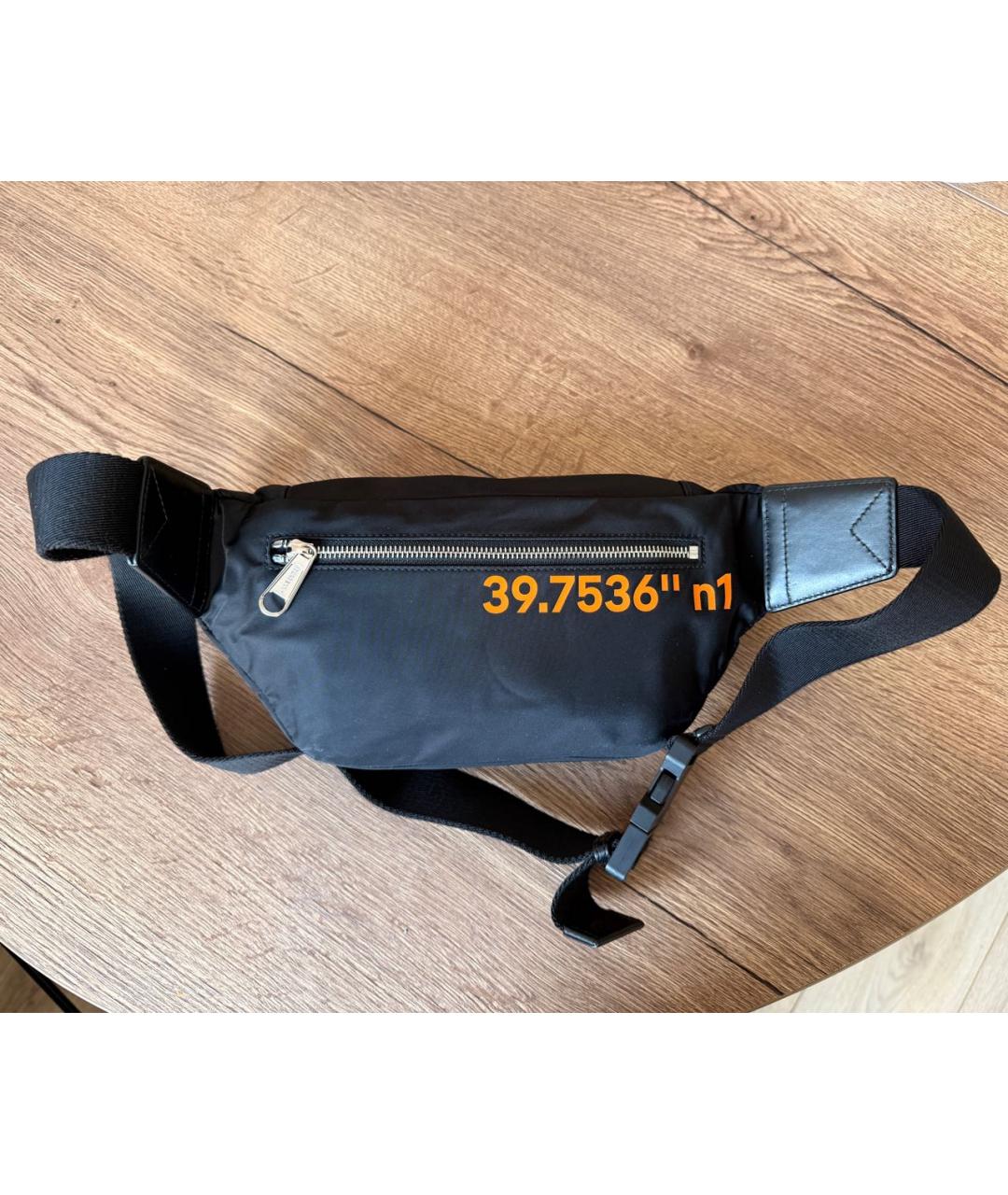 BURBERRY Черная синтетическая поясная сумка, фото 2