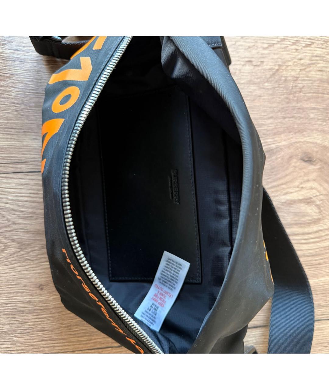 BURBERRY Черная синтетическая поясная сумка, фото 3