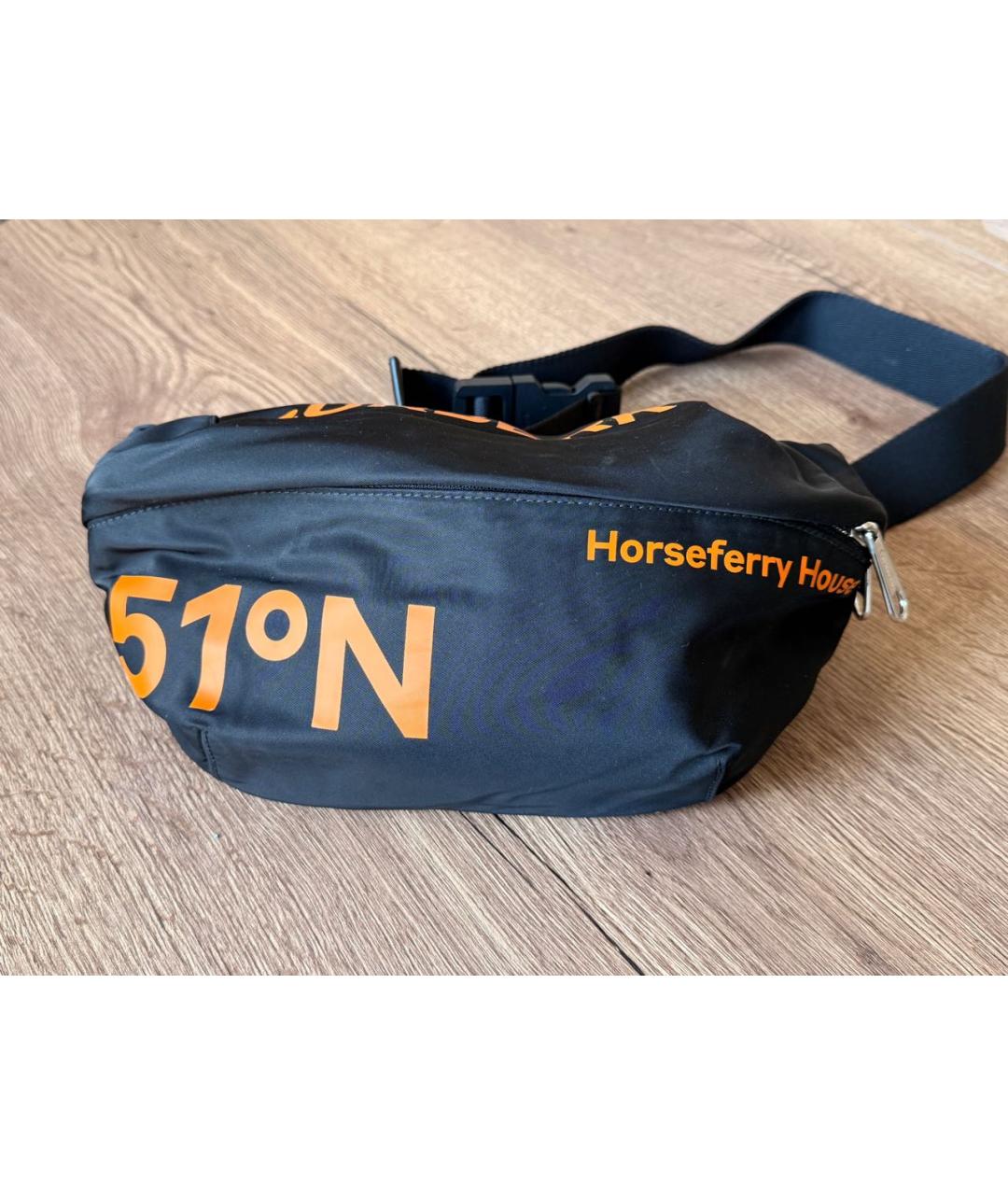 BURBERRY Черная синтетическая поясная сумка, фото 4