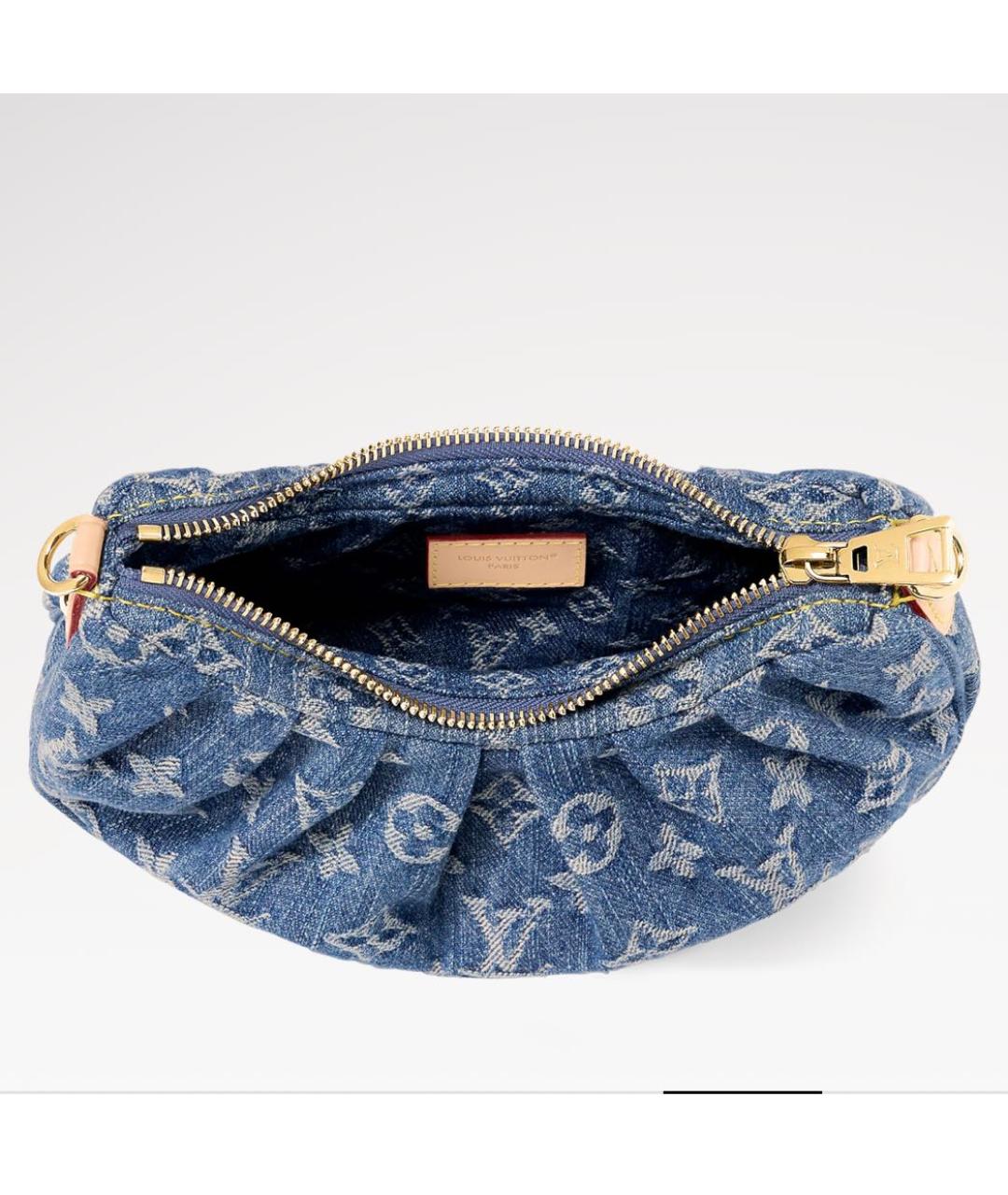 LOUIS VUITTON Синяя деним сумка с короткими ручками, фото 4