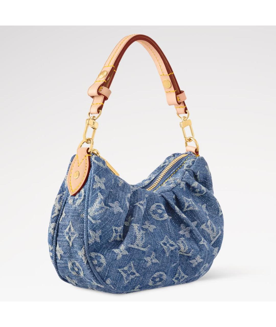 LOUIS VUITTON Синяя деним сумка с короткими ручками, фото 3