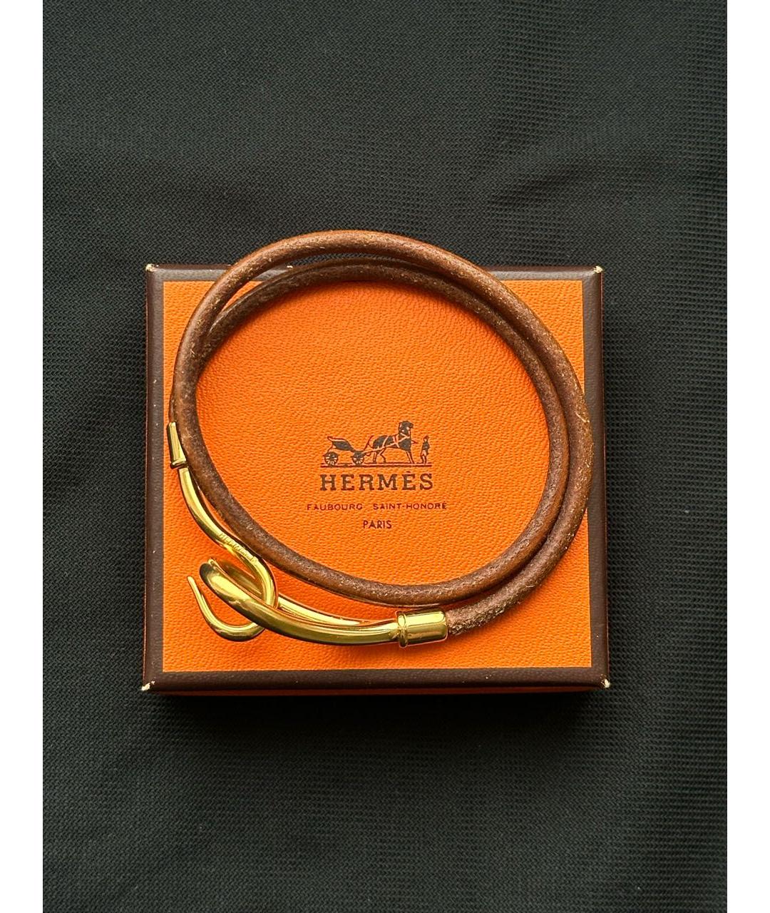 HERMES Коричневый металлический чокер, фото 2