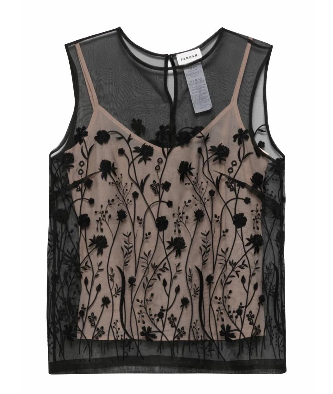 P.A.R.O.S.H. Черная шелковая блузы, фото 1