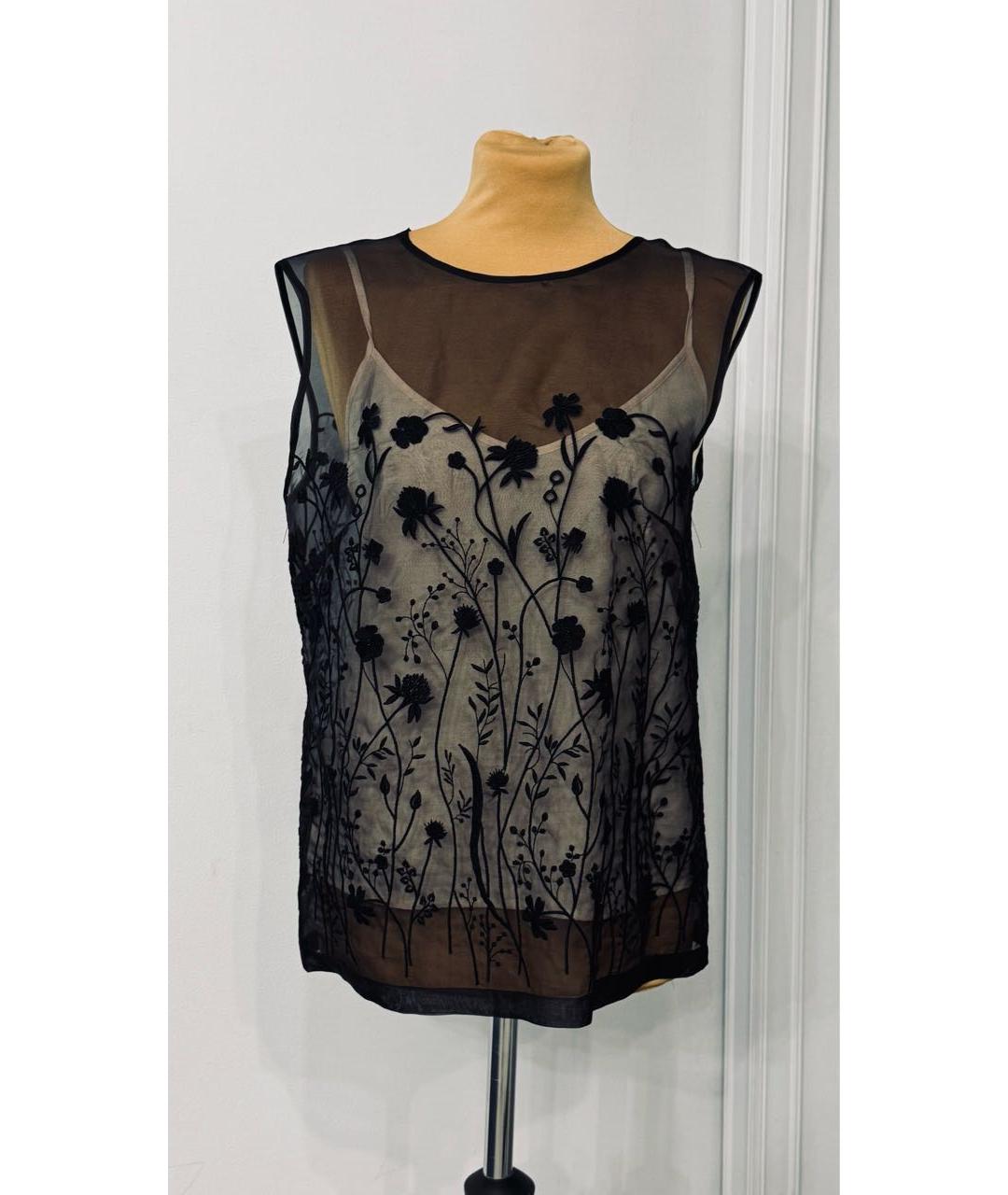 P.A.R.O.S.H. Черная шелковая блузы, фото 2