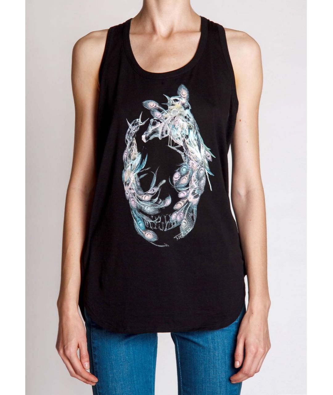 ALEXANDER MCQUEEN Черная хлопковая майка, фото 2