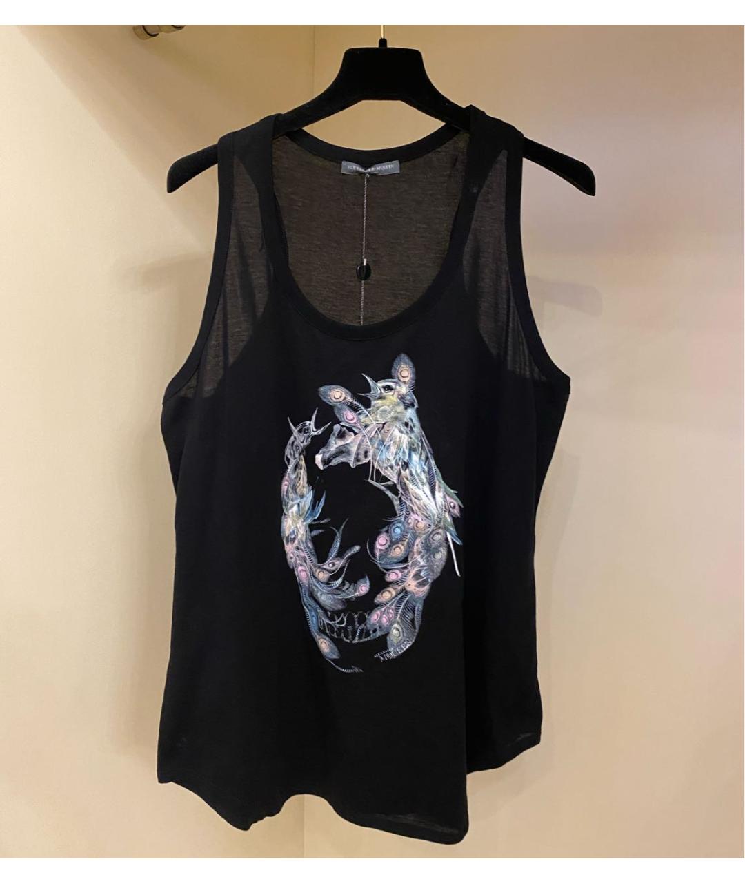 ALEXANDER MCQUEEN Черная хлопковая майка, фото 5