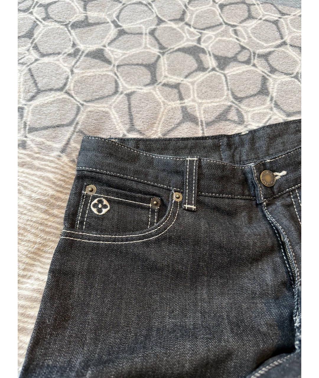 LOUIS VUITTON Черные хлопко-эластановые джинсы клеш, фото 3