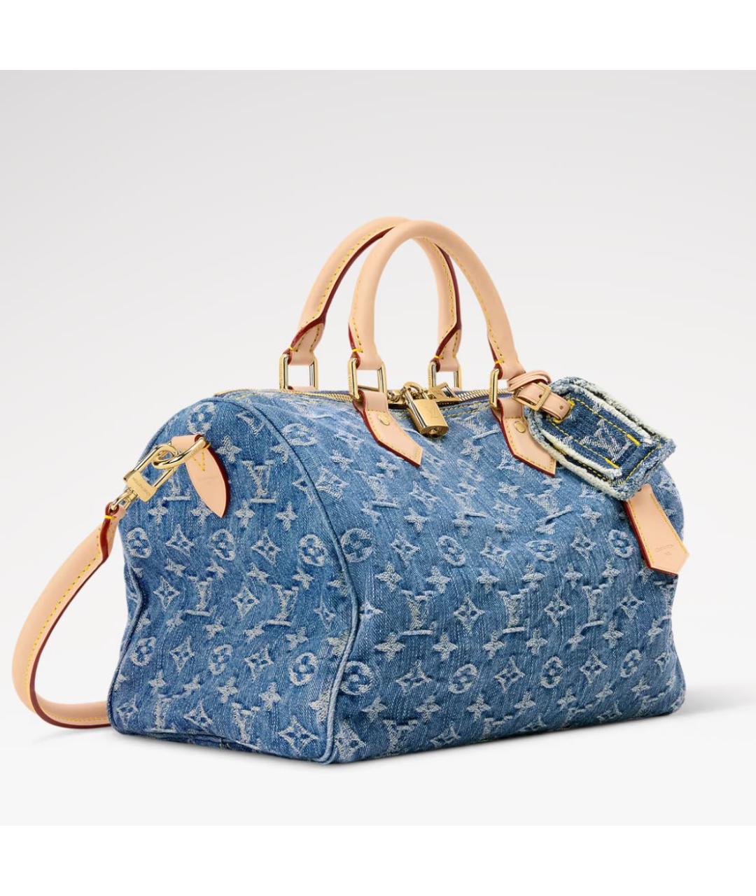 LOUIS VUITTON Синяя деним сумка тоут, фото 4