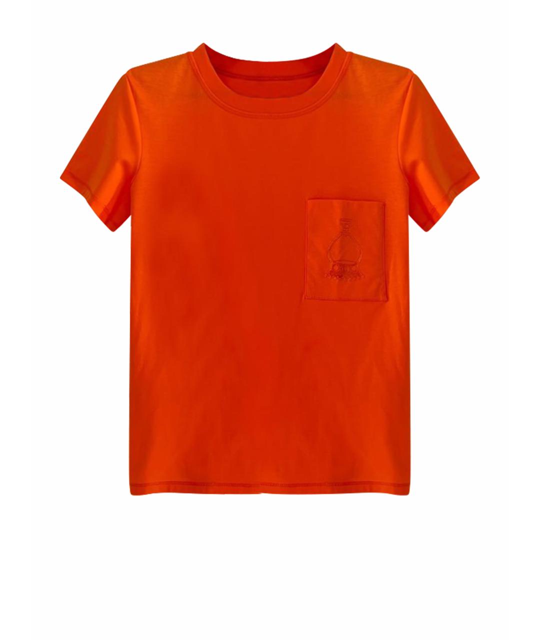 HERMES Оранжевая хлопковая футболка, фото 1