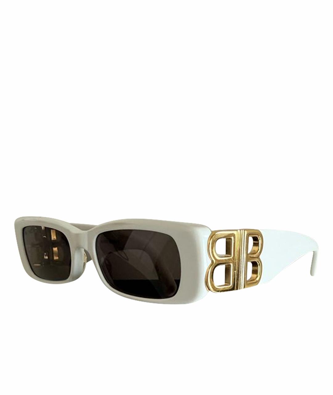 BALENCIAGA Белые пластиковые солнцезащитные очки, фото 1