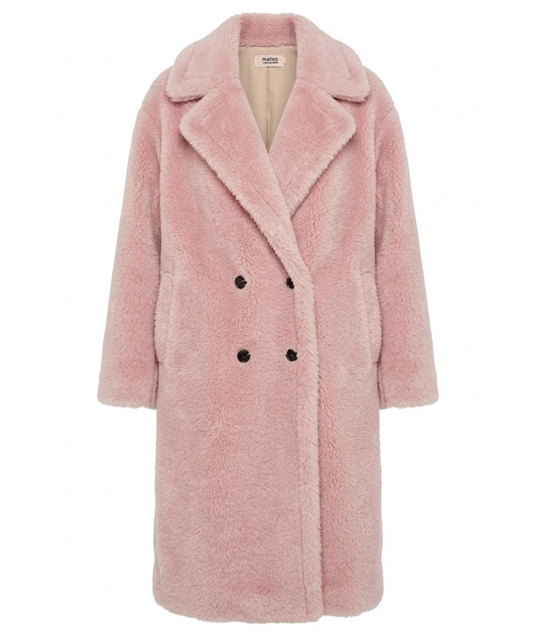 METEO YVES SALOMON Розовая шерстяная шуба, фото 1