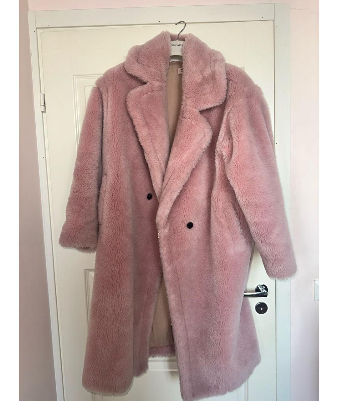 METEO YVES SALOMON Розовая шерстяная шуба, фото 5