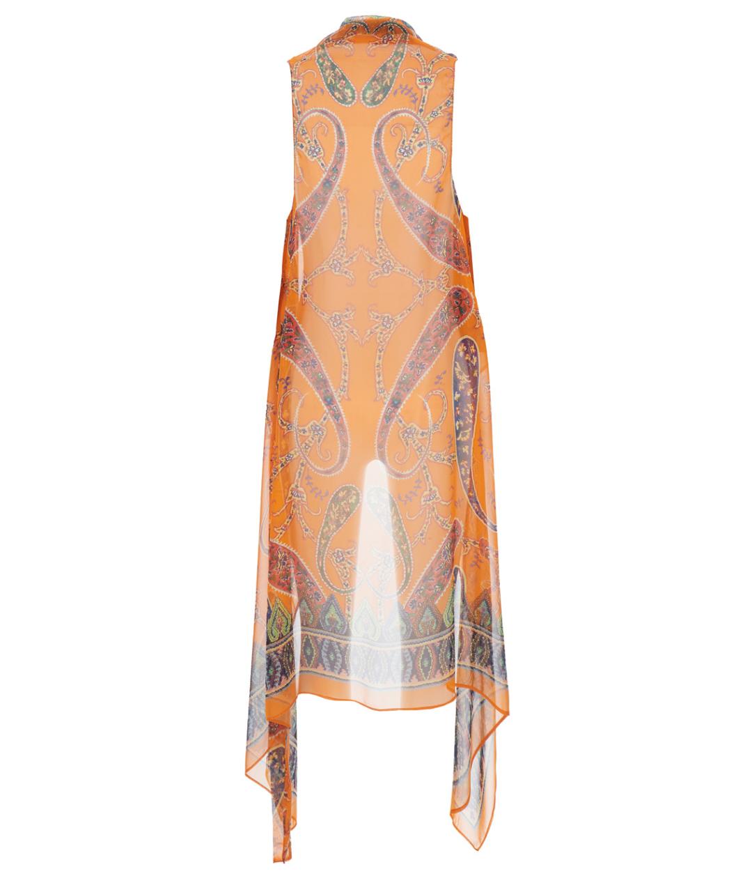 ETRO Оранжевый шелковый жилет, фото 2