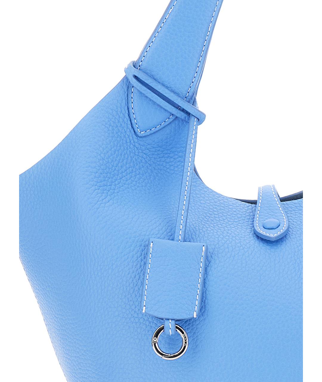 POLO RALPH LAUREN Голубая кожаная сумка тоут, фото 3