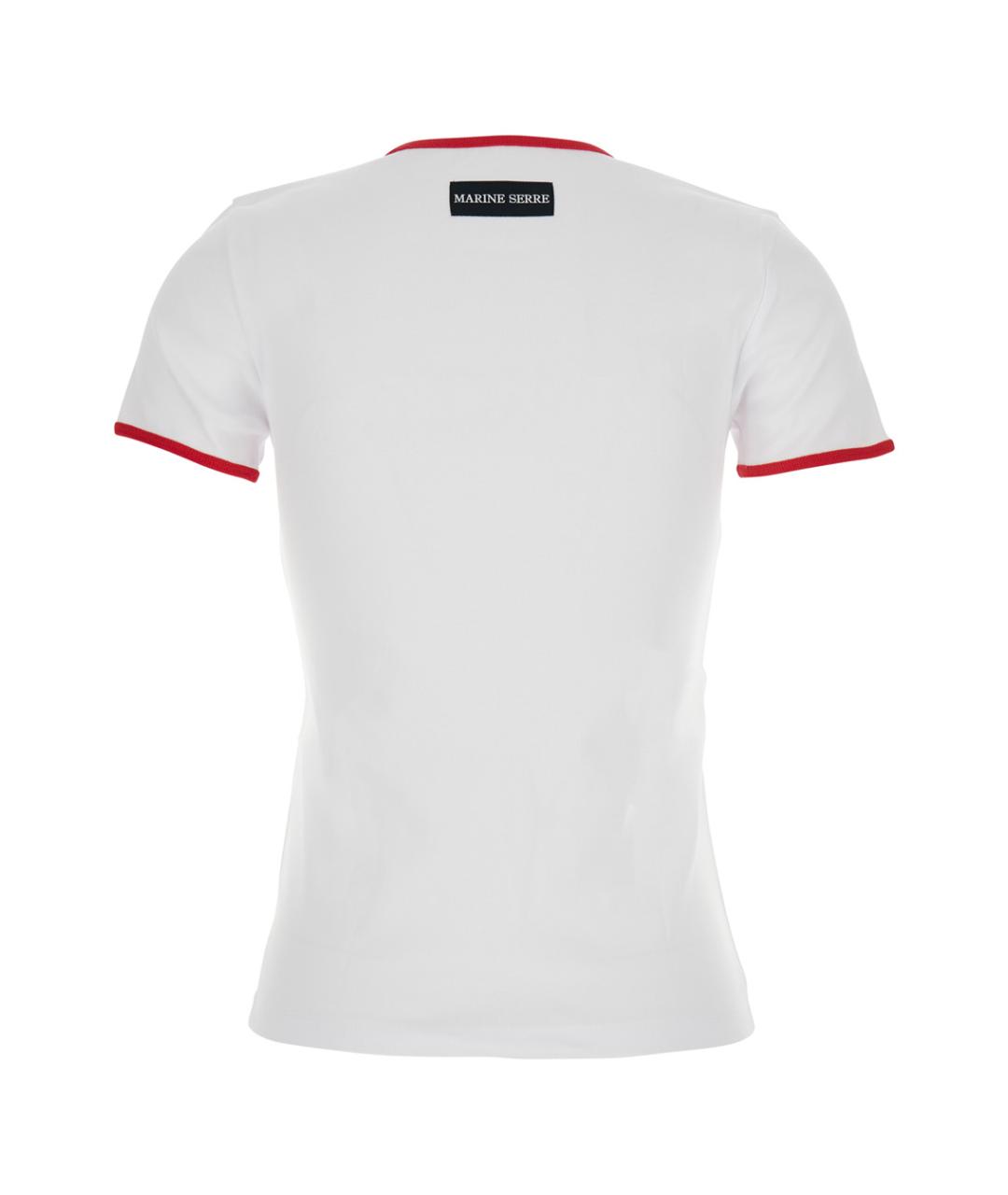 MARINE SERRE Белая хлопковая футболка, фото 2