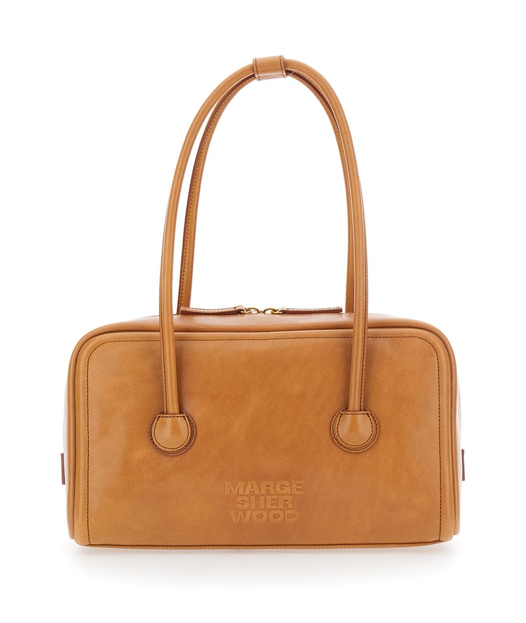 MARGESHERWOOD Коричневая кожаная сумка через плечо, фото 1