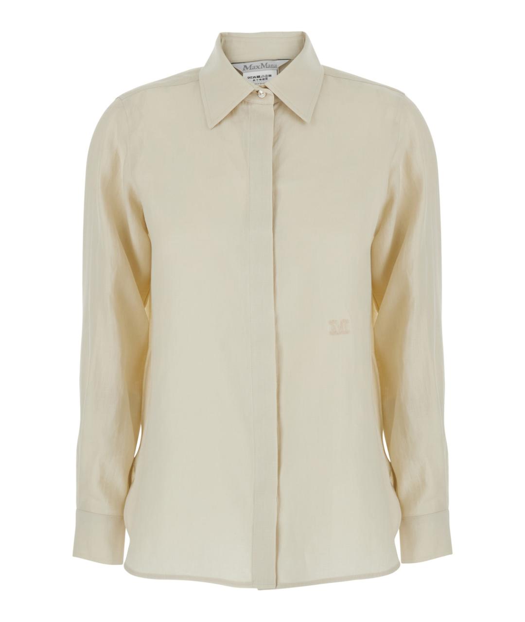 MAX MARA Бежевая льняная рубашка, фото 1