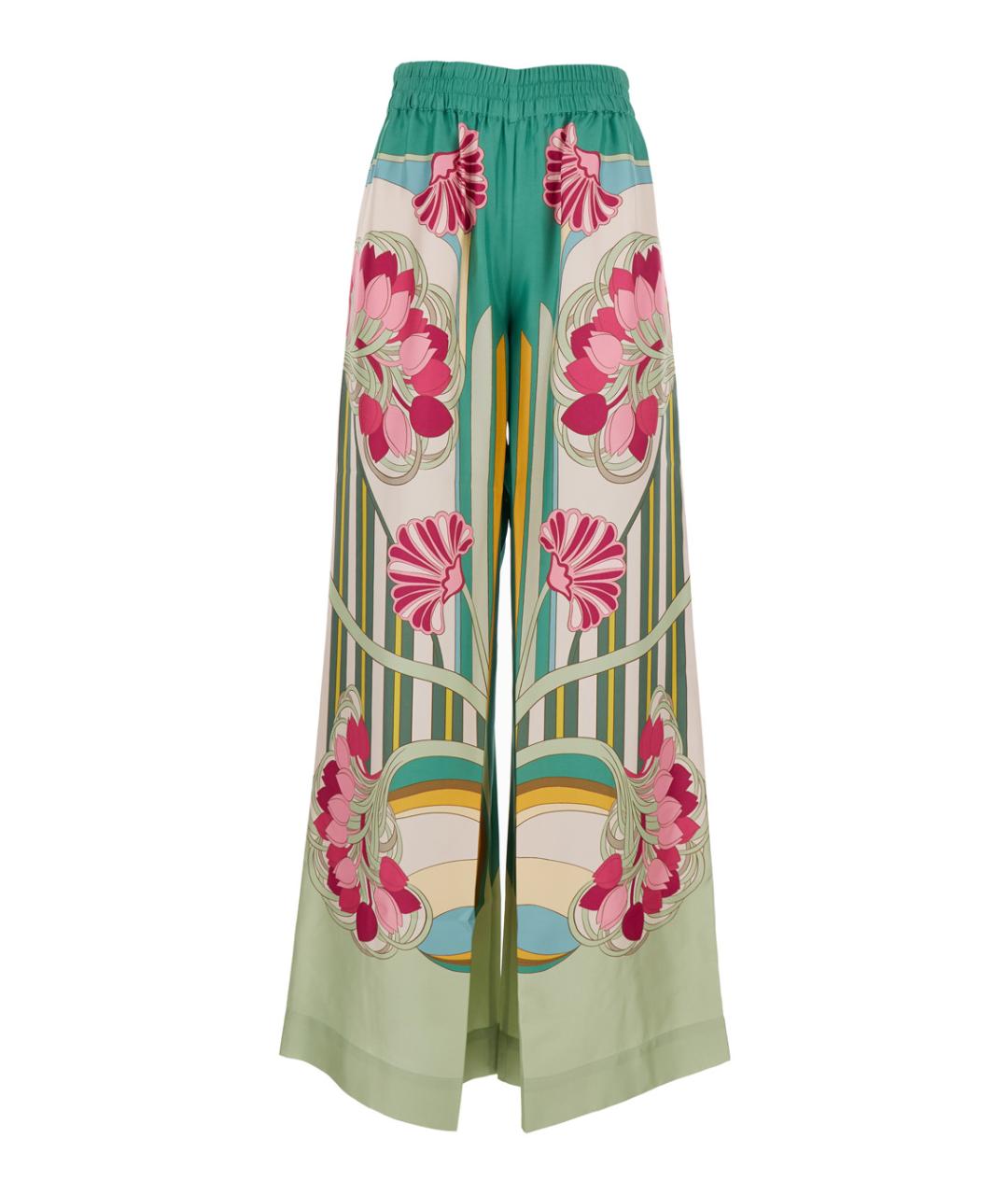 LA DOUBLEJ Мульти шелковые брюки широкие, фото 1