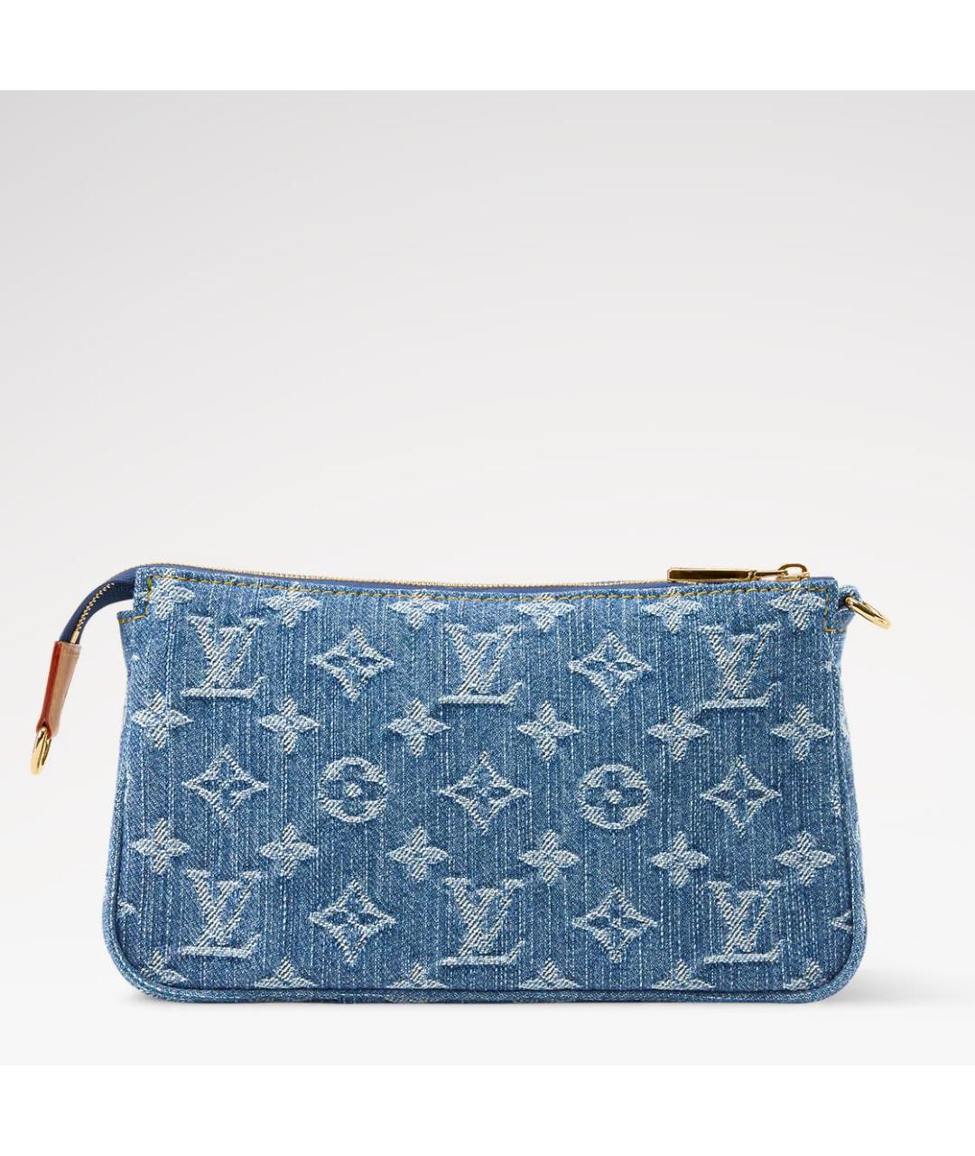 LOUIS VUITTON Синяя деним сумка с короткими ручками, фото 4