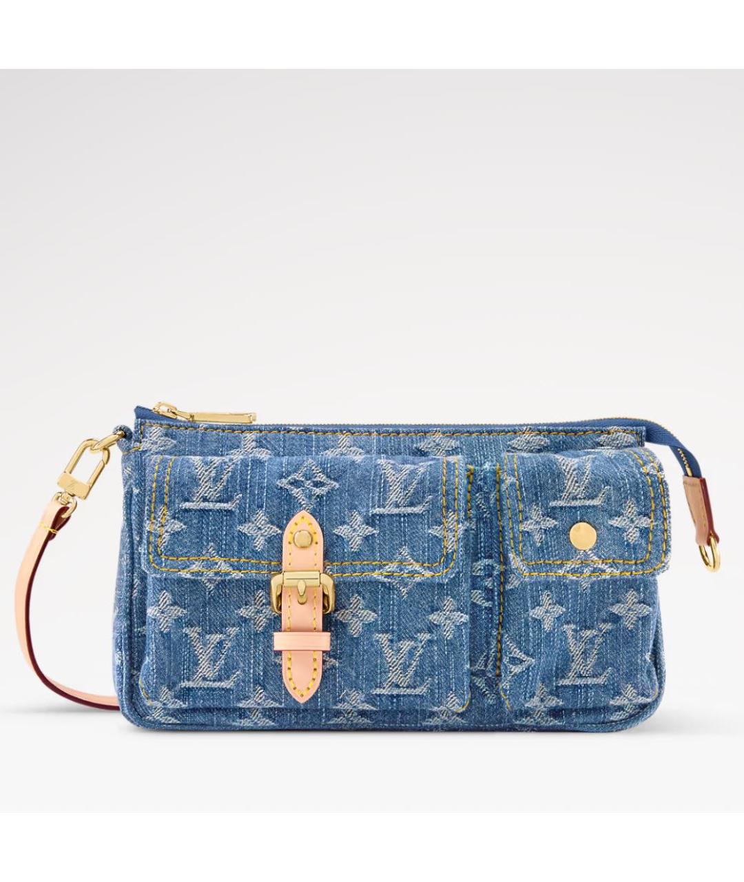 LOUIS VUITTON Синяя деним сумка с короткими ручками, фото 5