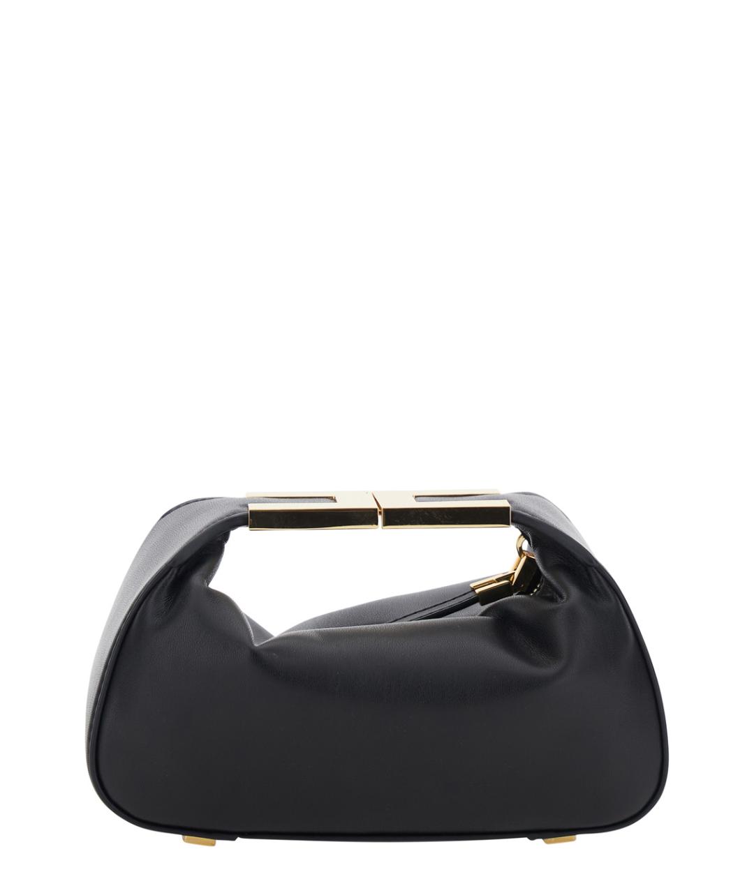 ELISABETTA FRANCHI Черная кожаная сумка с короткими ручками, фото 2