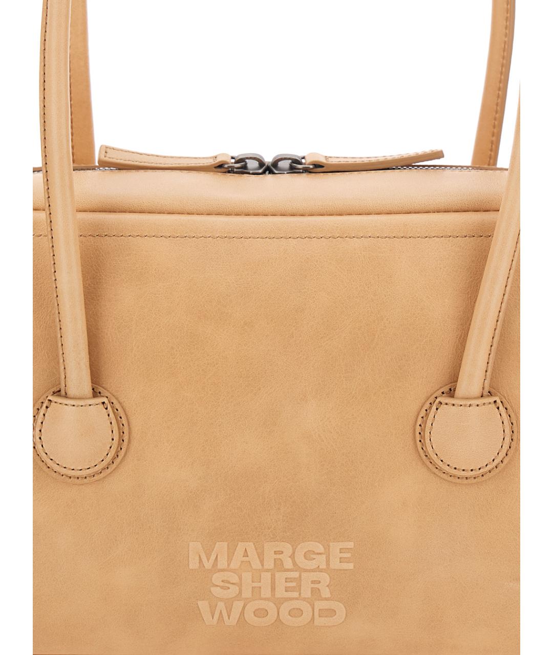MARGESHERWOOD Бежевая кожаная сумка через плечо, фото 3
