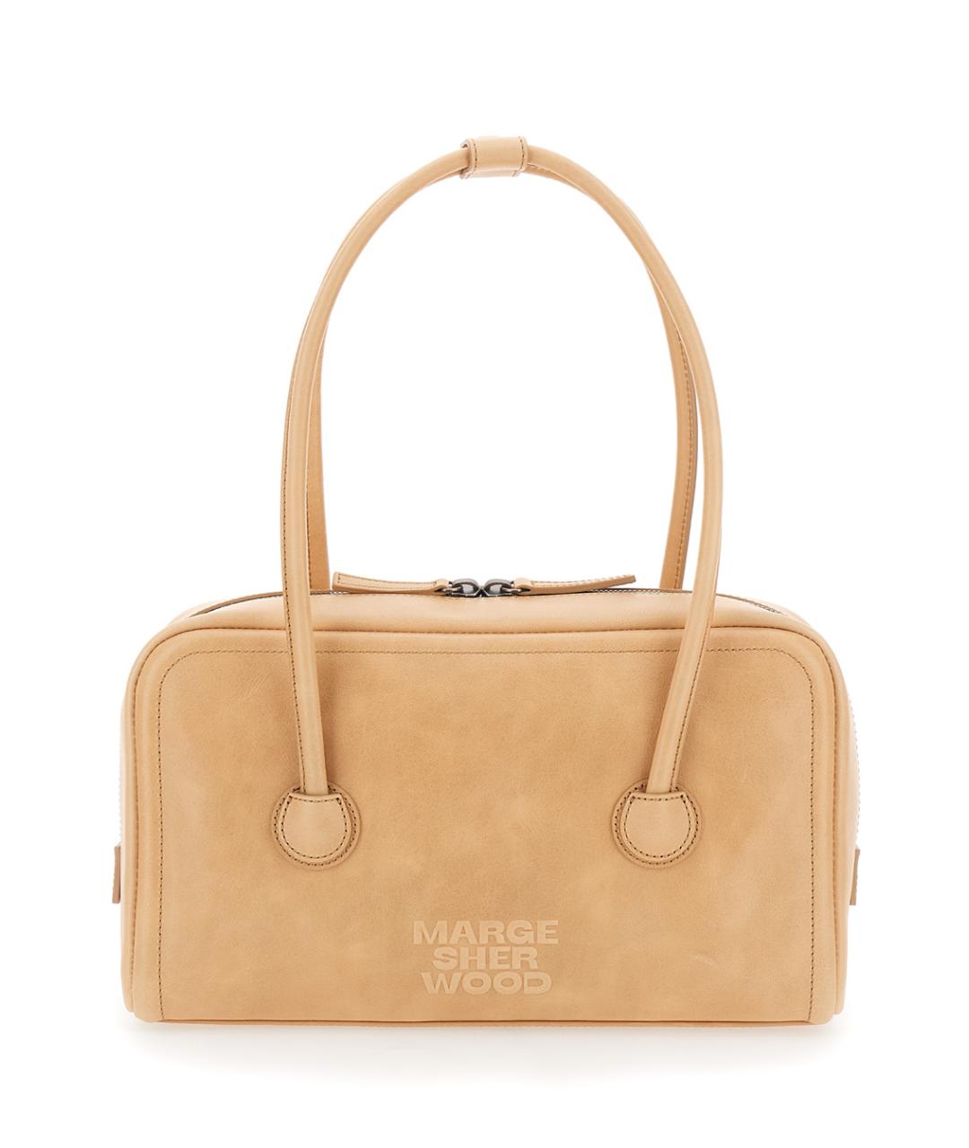 MARGESHERWOOD Бежевая кожаная сумка через плечо, фото 1