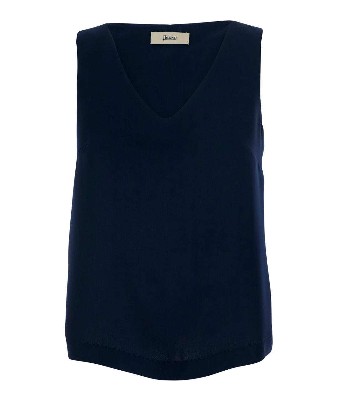 HERNO Темно-синяя полиэстеровая блузы, фото 1