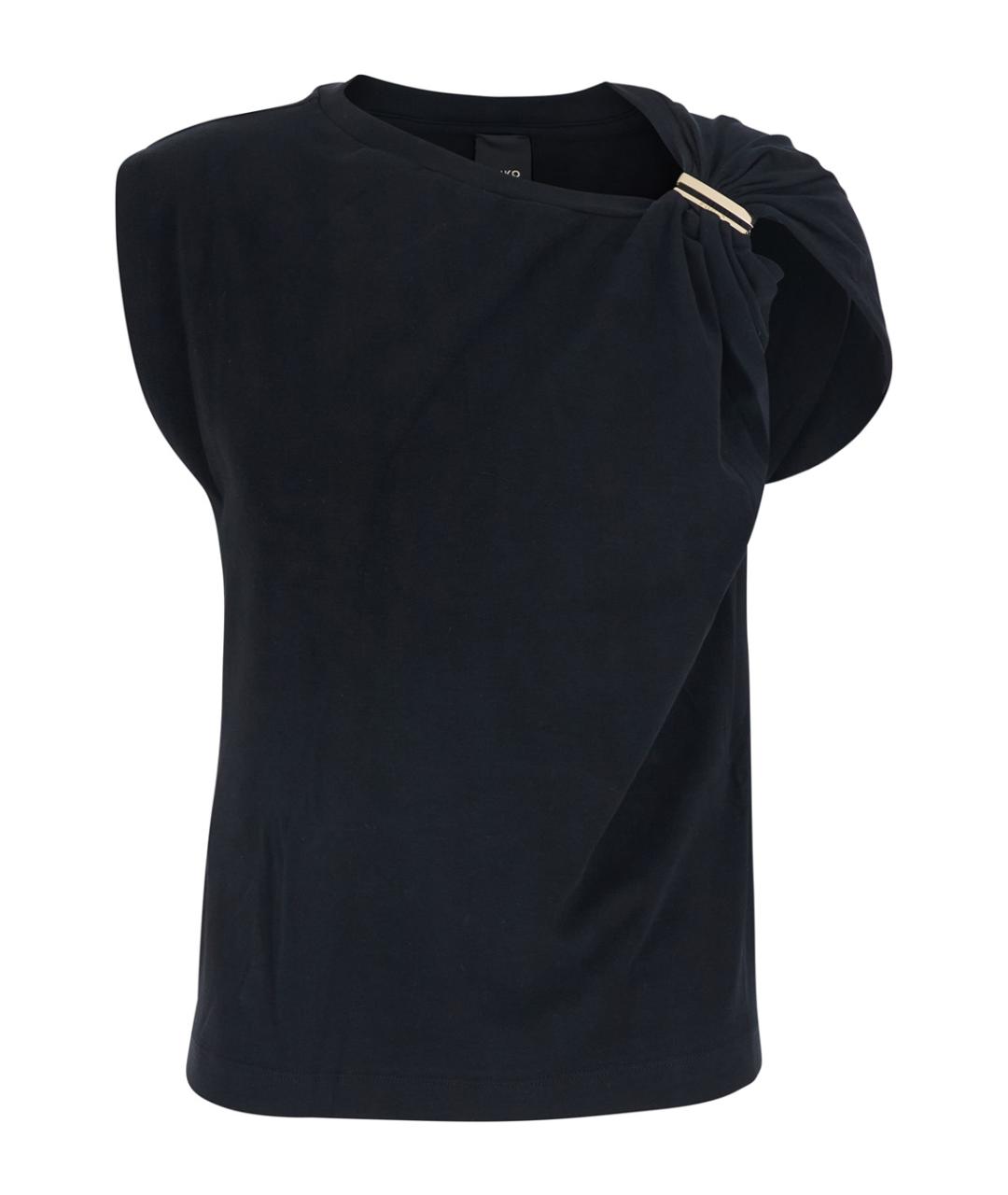 PINKO Черная хлопковая футболка, фото 1