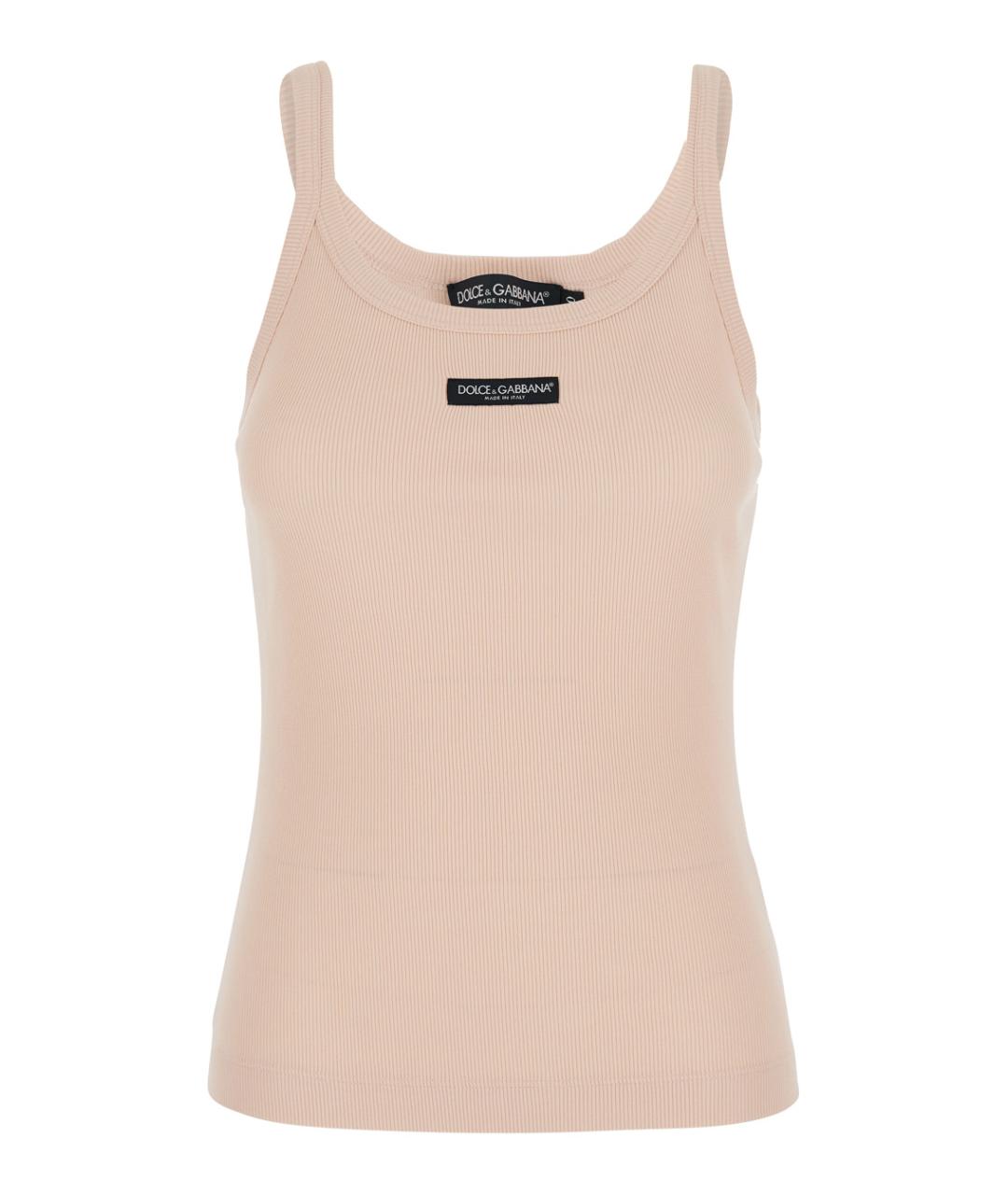 DOLCE&GABBANA Розовая хлопковая майка, фото 1
