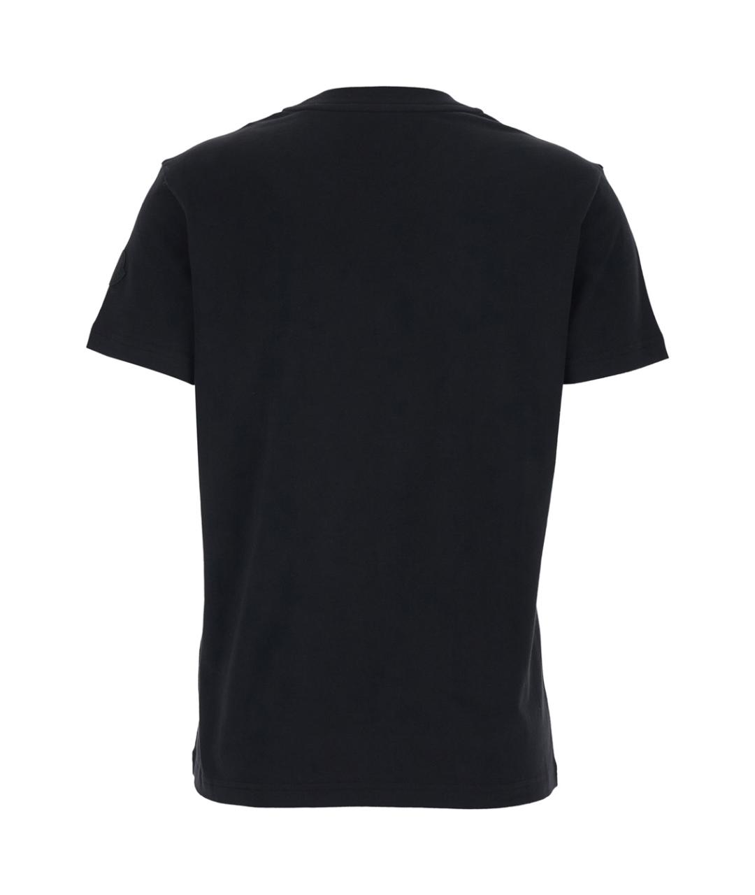 MONCLER Черная хлопковая футболка, фото 2