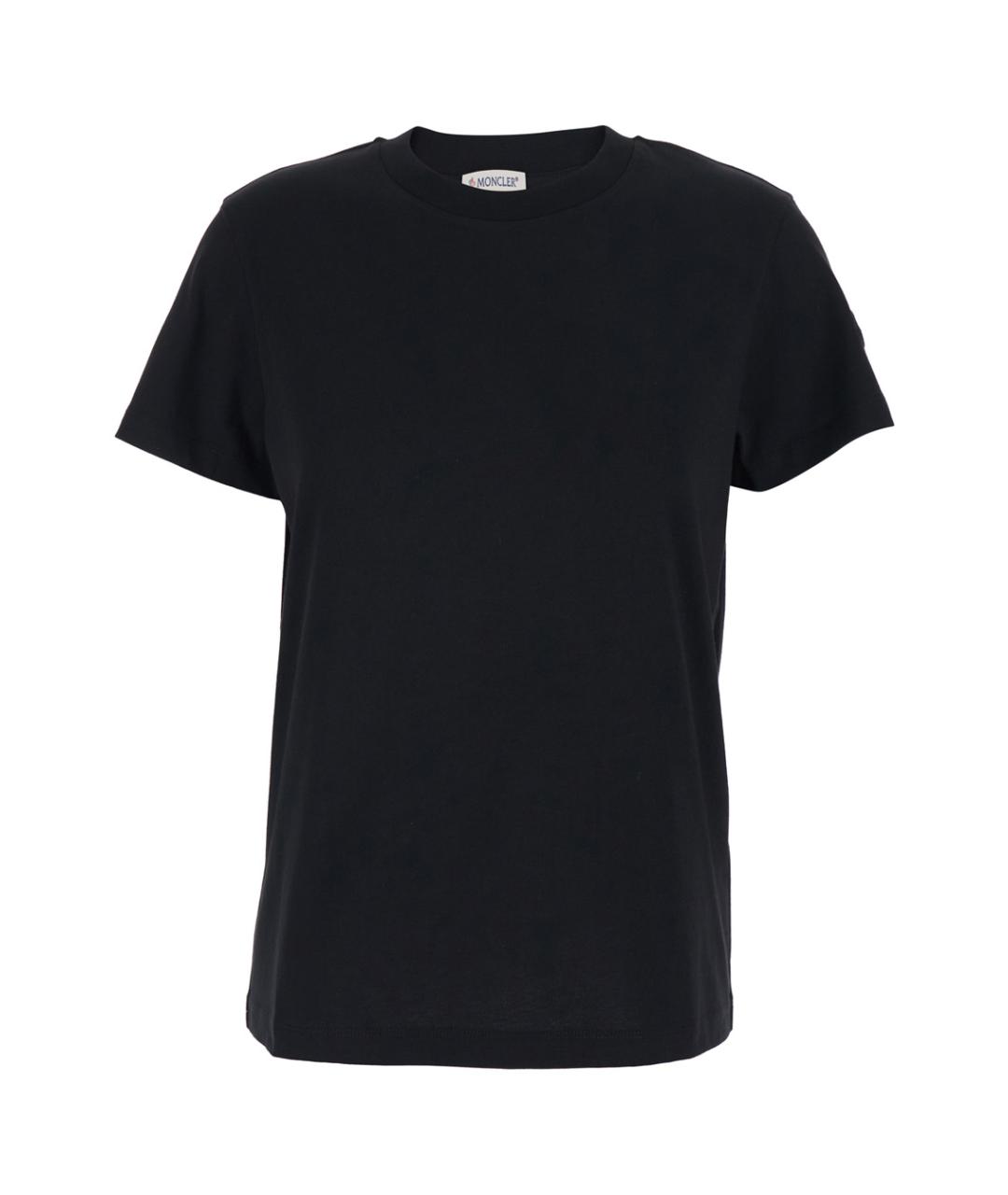 MONCLER Черная хлопковая футболка, фото 1