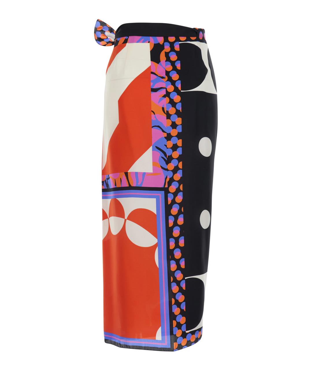 DRIES VAN NOTEN Мульти шелковая юбка миди, фото 1