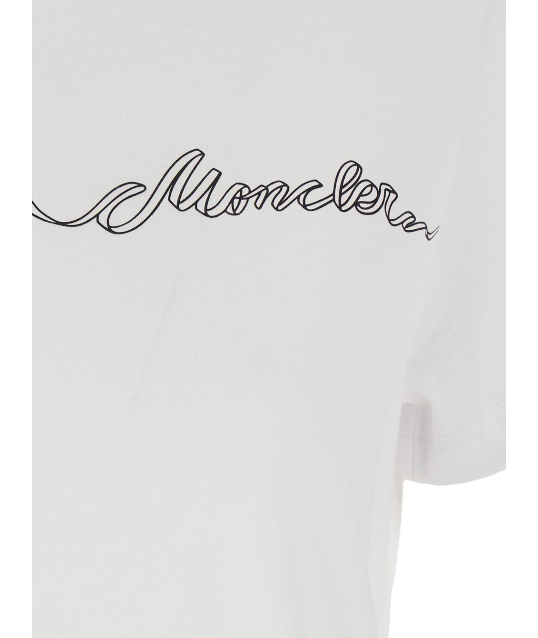 MONCLER Белая хлопковая футболка, фото 3