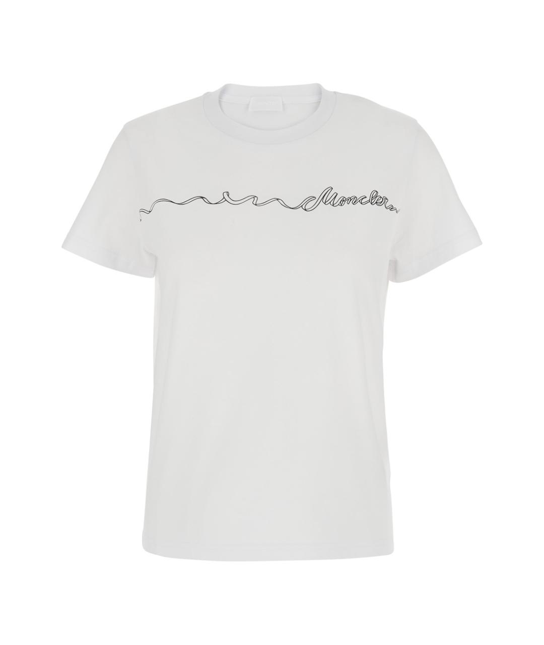 MONCLER Белая хлопковая футболка, фото 1