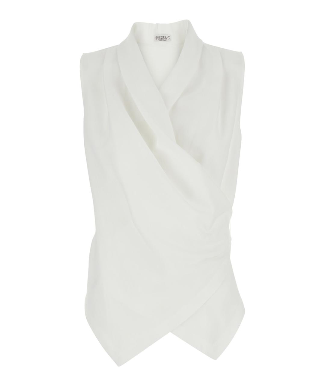 BRUNELLO CUCINELLI Белая вискозная блузы, фото 1