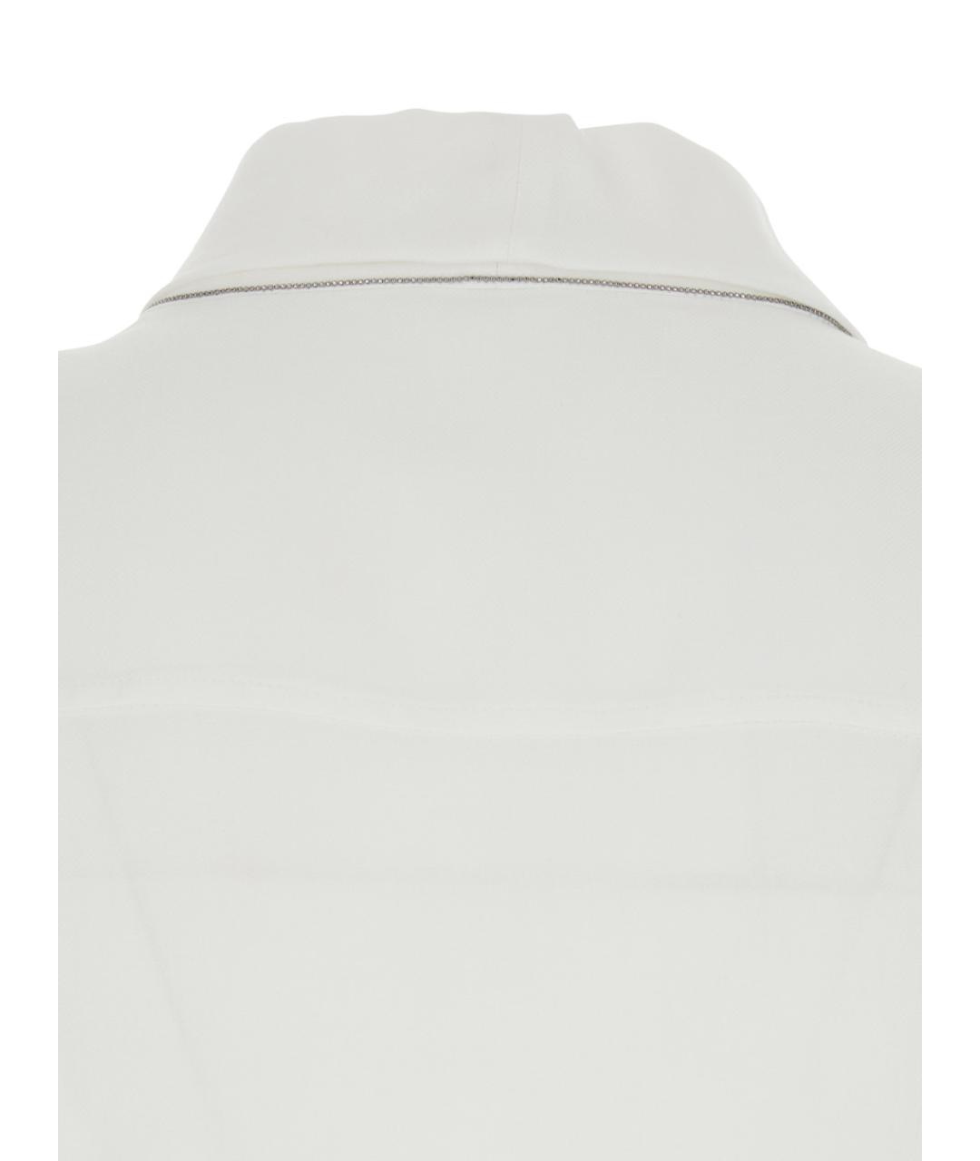 BRUNELLO CUCINELLI Белая вискозная блузы, фото 3