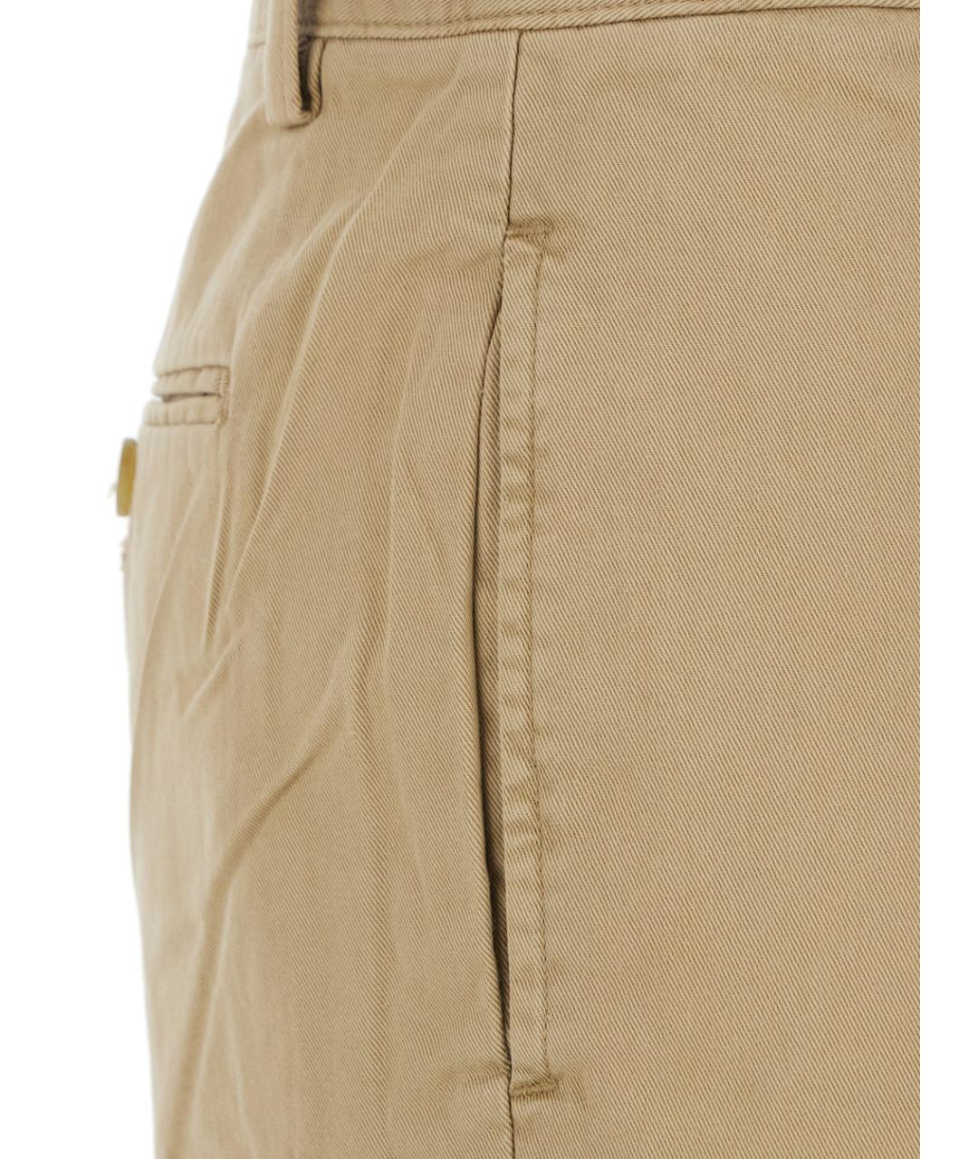 POLO RALPH LAUREN Бежевые хлопковые прямые брюки, фото 3