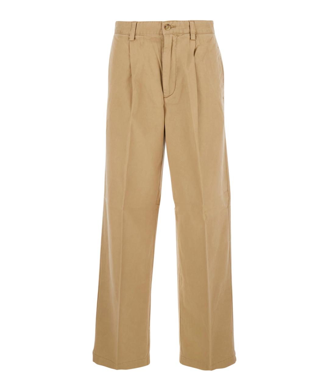 POLO RALPH LAUREN Бежевые хлопковые прямые брюки, фото 1