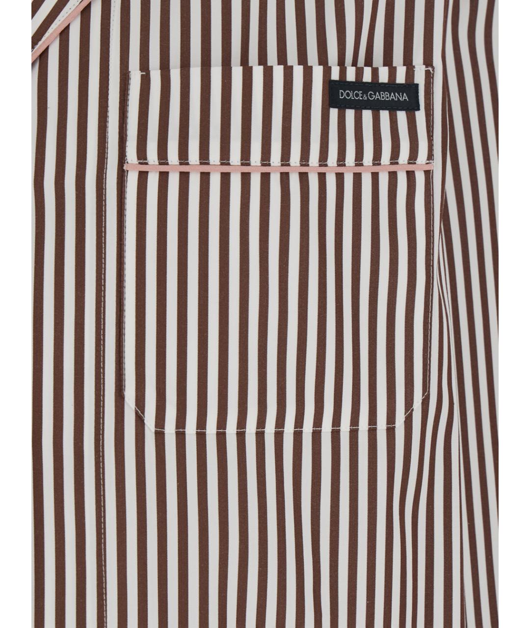 DOLCE&GABBANA Коричневая хлопковая рубашка, фото 3