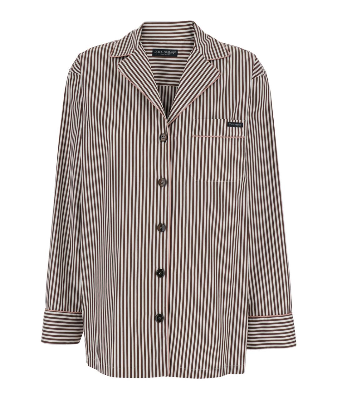 DOLCE&GABBANA Коричневая хлопковая рубашка, фото 1