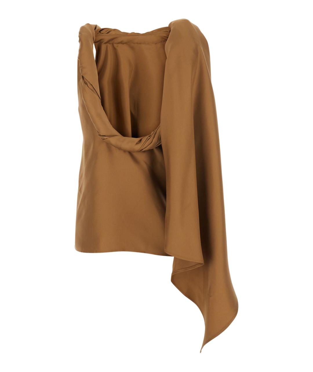 LOULOU STUDIO Коричневая шелковая майка, фото 2