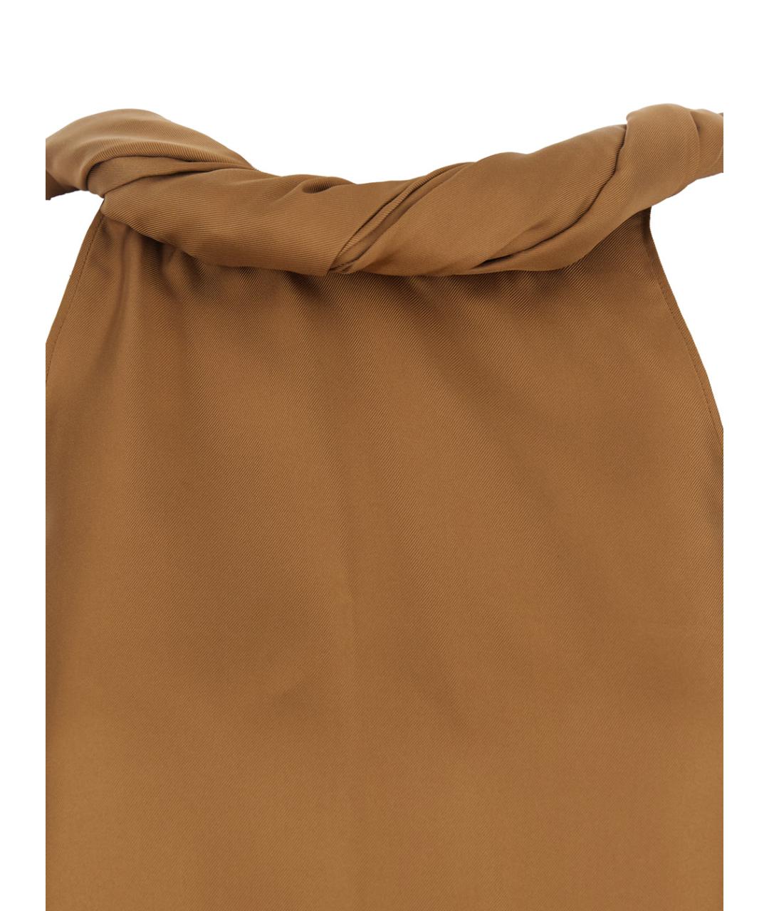 LOULOU STUDIO Коричневая шелковая майка, фото 3