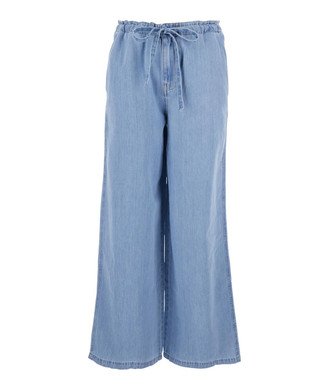 AG JEANS Голубые хлопковые прямые джинсы, фото 1